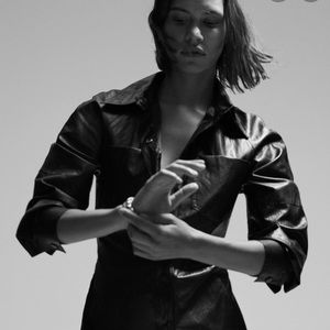 FAUX LEATHER MINI DRESS